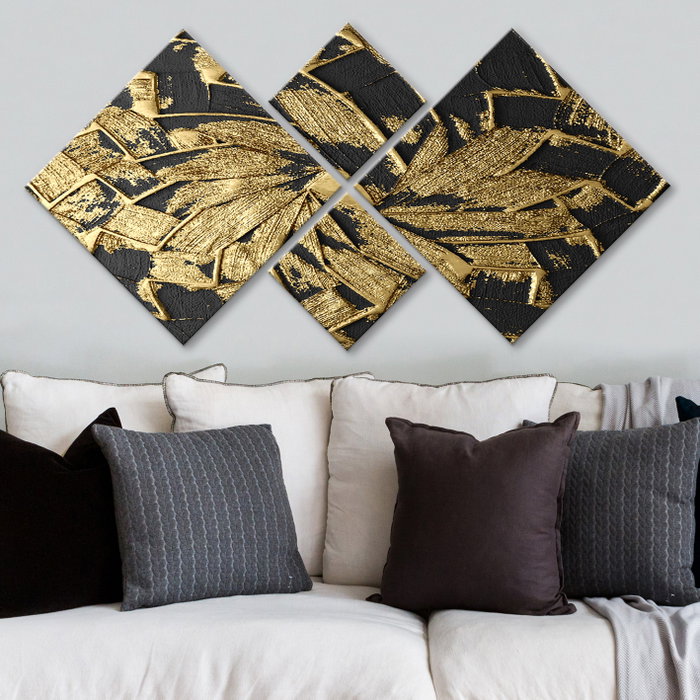 Wallity Conjunto de 4 Cuadros Decorativos de MDF Multicolor